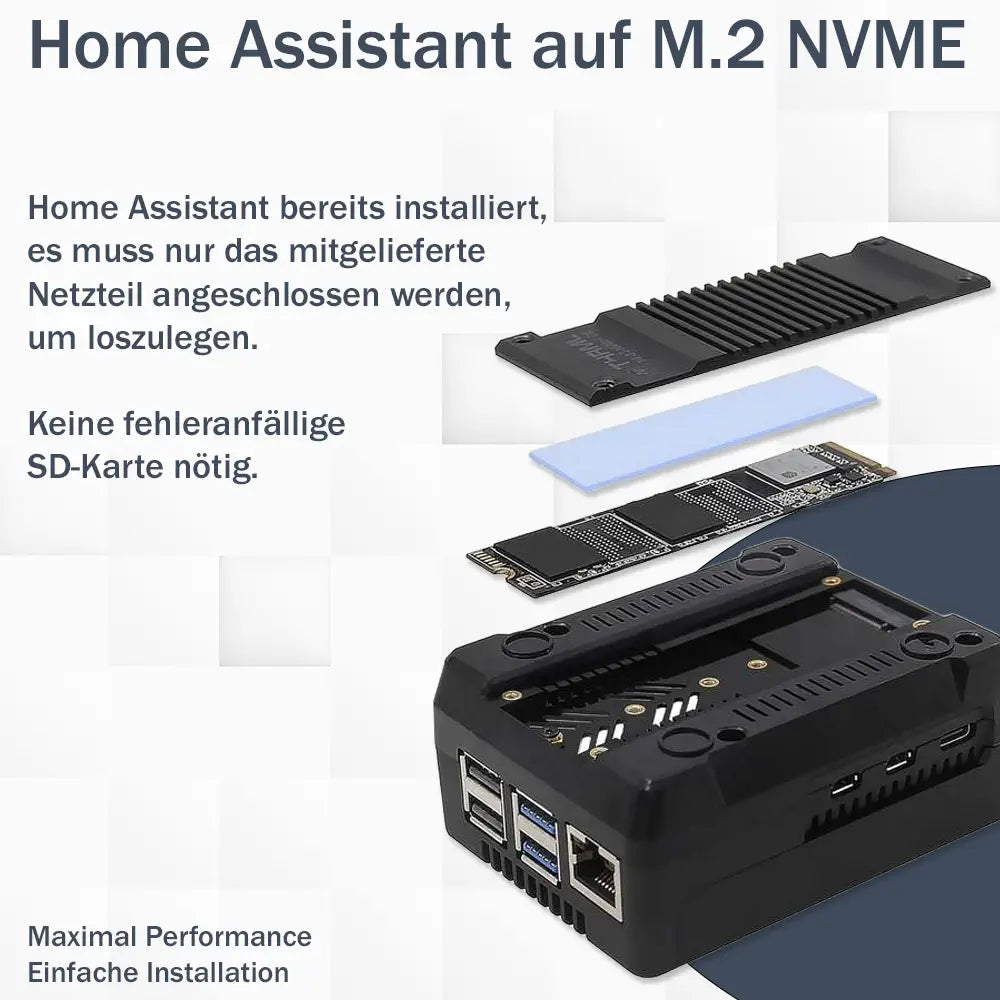 Smarthomezentrale Home Assistant 16.2 Raspberry Pi 5 Argon NEO 5 M.2 NVME SSD