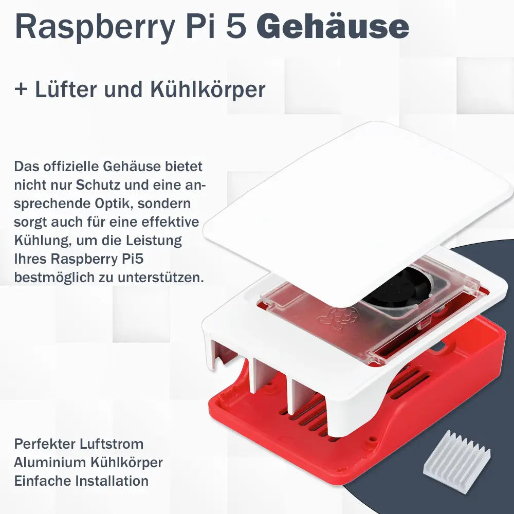 Raspberry Pi 5 Desktop-Starter-Kit Rot/Weiß