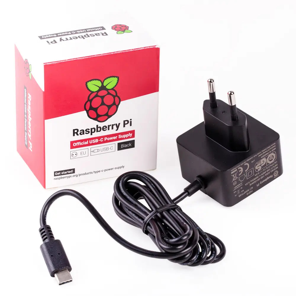 offizielles Raspberry Pi USB-C Netzteil 5,1V / 3,0A, EU, schwarz