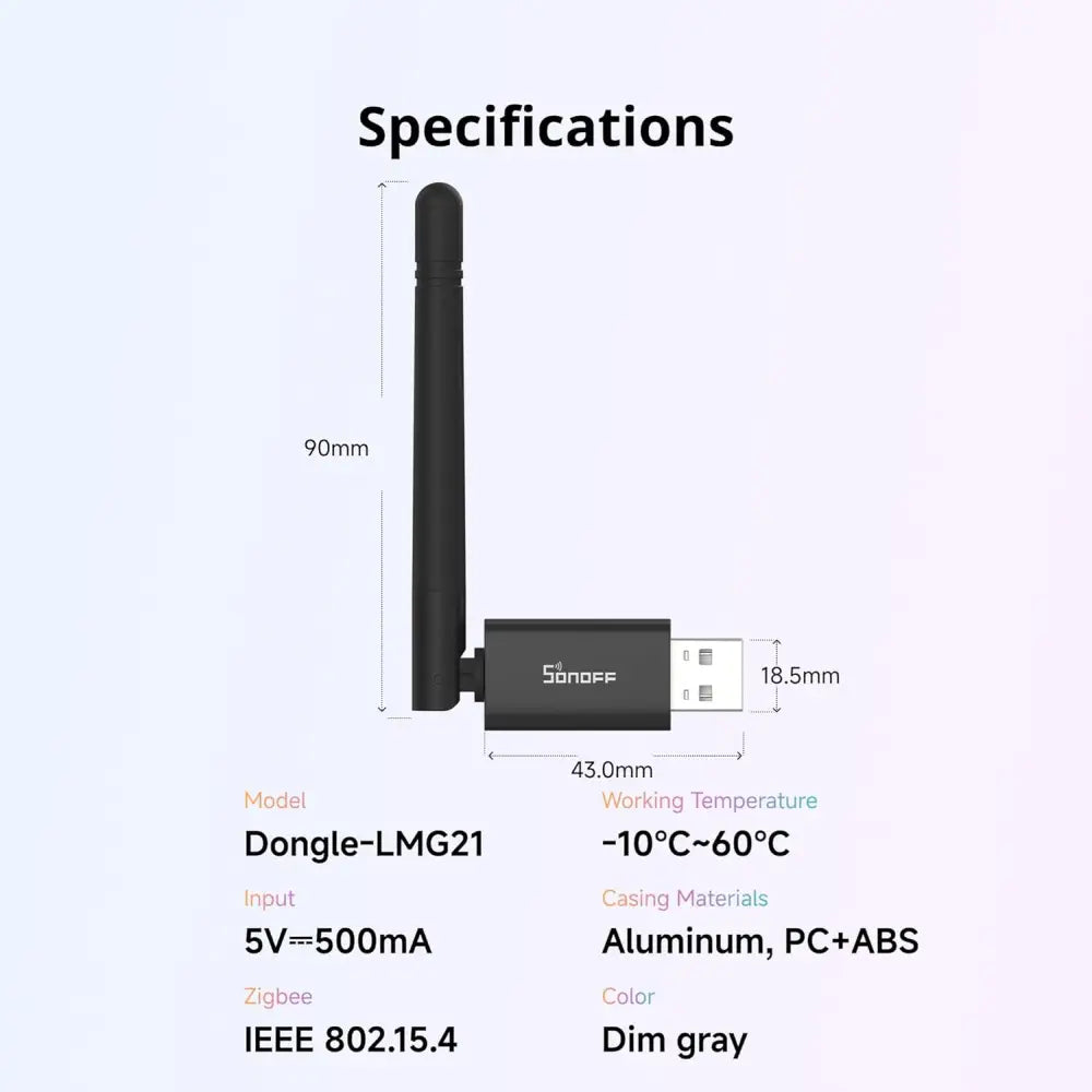 SONOFF Zigbee 3.0 & Thread Dongle Lite (EFR32MG21) | USB-Stick-Koordinator für Home Assistant & Zigbee2MQTT