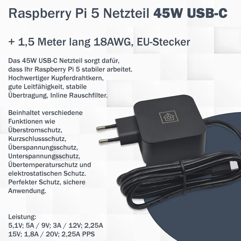 Raspberry Pi 45W USB-C Power Netzteil