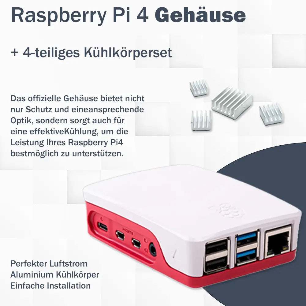 Raspberry Pi 4 Model B Desktop Starter Kit (32GB, Red/White)