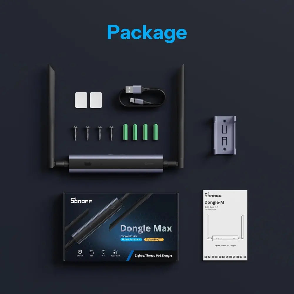 Sonoff Dongle Max, ZigBee/Thread USB Dongle für Home Assistant, openHAB, Zigbee2MQTT, PoE