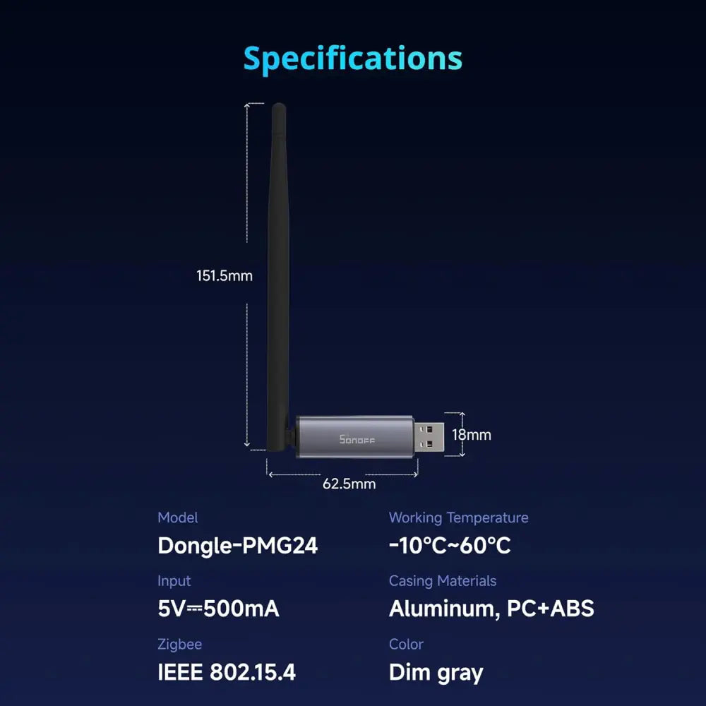 Sonoff Dongle Plus MG24, ZigBee/Thread USB Dongle für Home Assistant, openHAB, Zigbee2MQTT