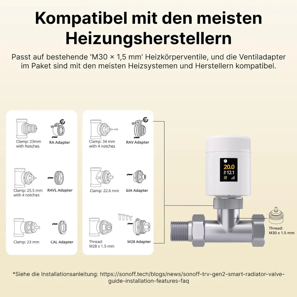SONOFF TRV Gen2 Zigbee-Thermostatventil für Heizkörper | TRV-ZBT